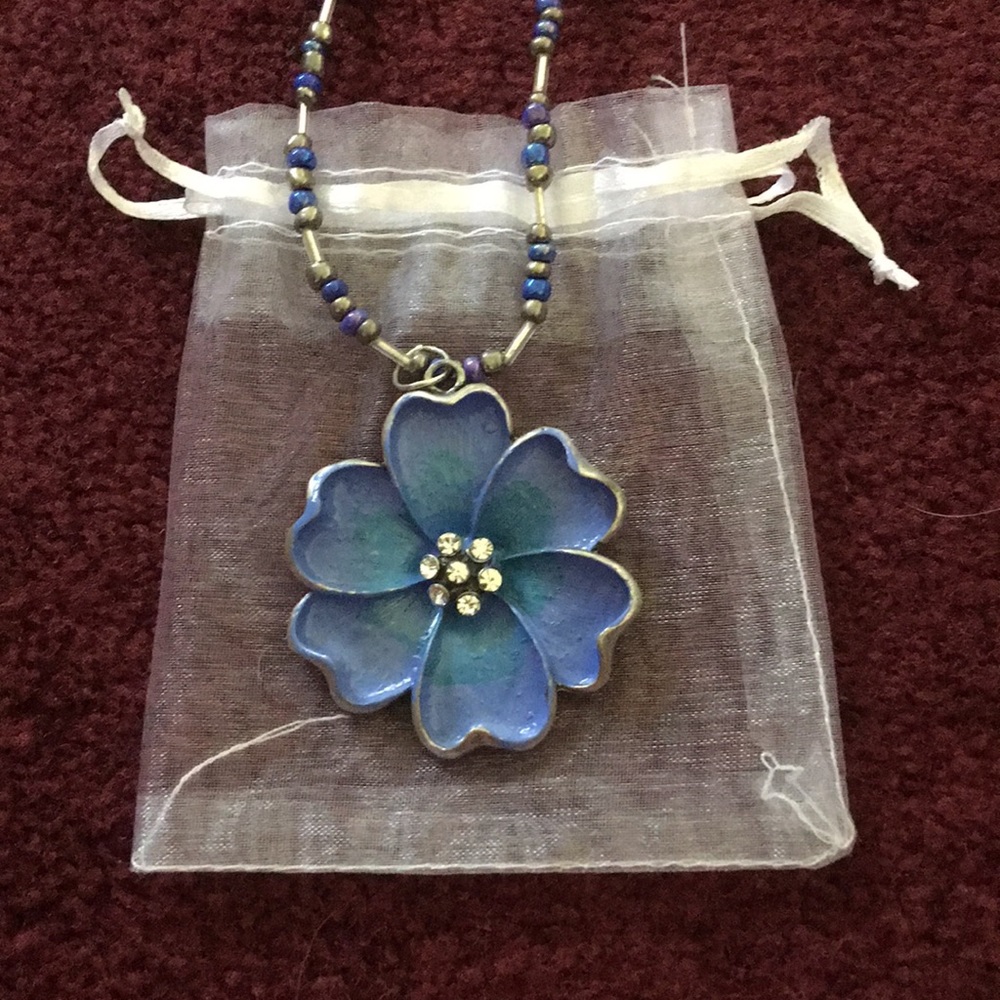 Blue Flower Necklace